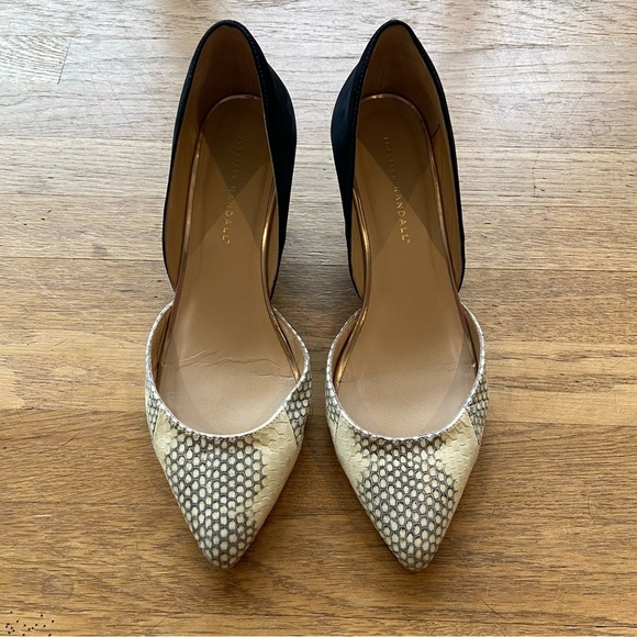 Loeffler Randall | 'Rae D'Orsay' Snakeskin & Suede Wedge Heels size 9.5 - Picture 3 of 10